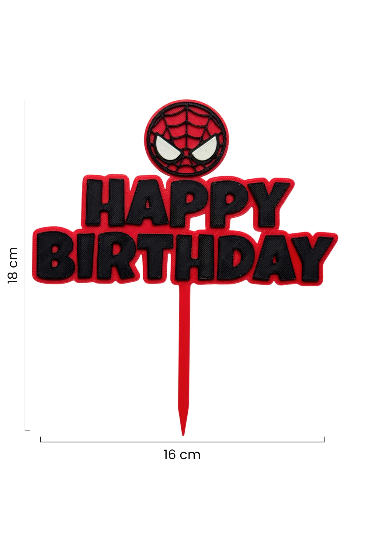 Örümcek Adam Temalı Pasta Üstü Yazısı Happy Birthday (Doğum Günü Pasta Üzeri Süsü)