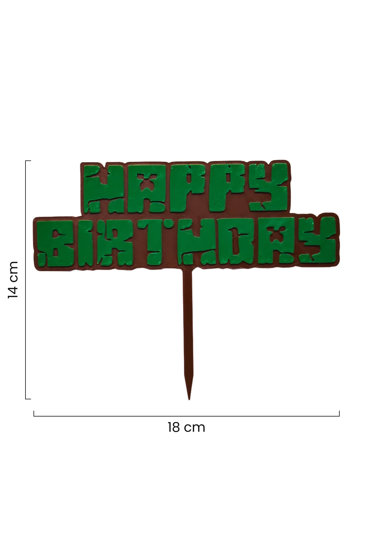 Minecraft Temalı Pasta Üstü Yazısı Happy Birthday (Doğum Günü Pasta Üzeri Süsü)
