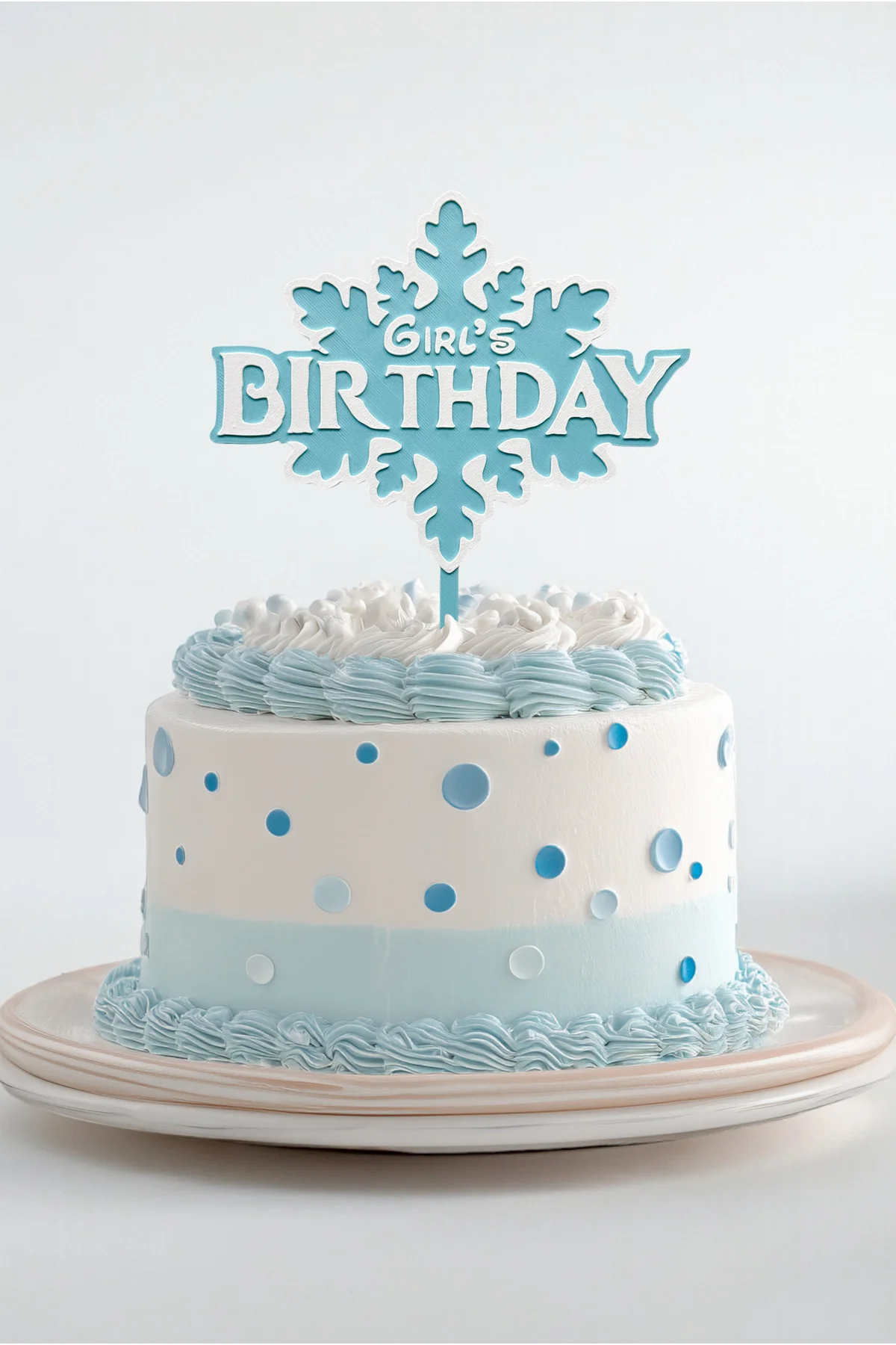 Frozen Temalı Pasta Üstü Yazısı Birthday (Kız Çocuk Doğum Günü Pasta Üzeri Süsü)