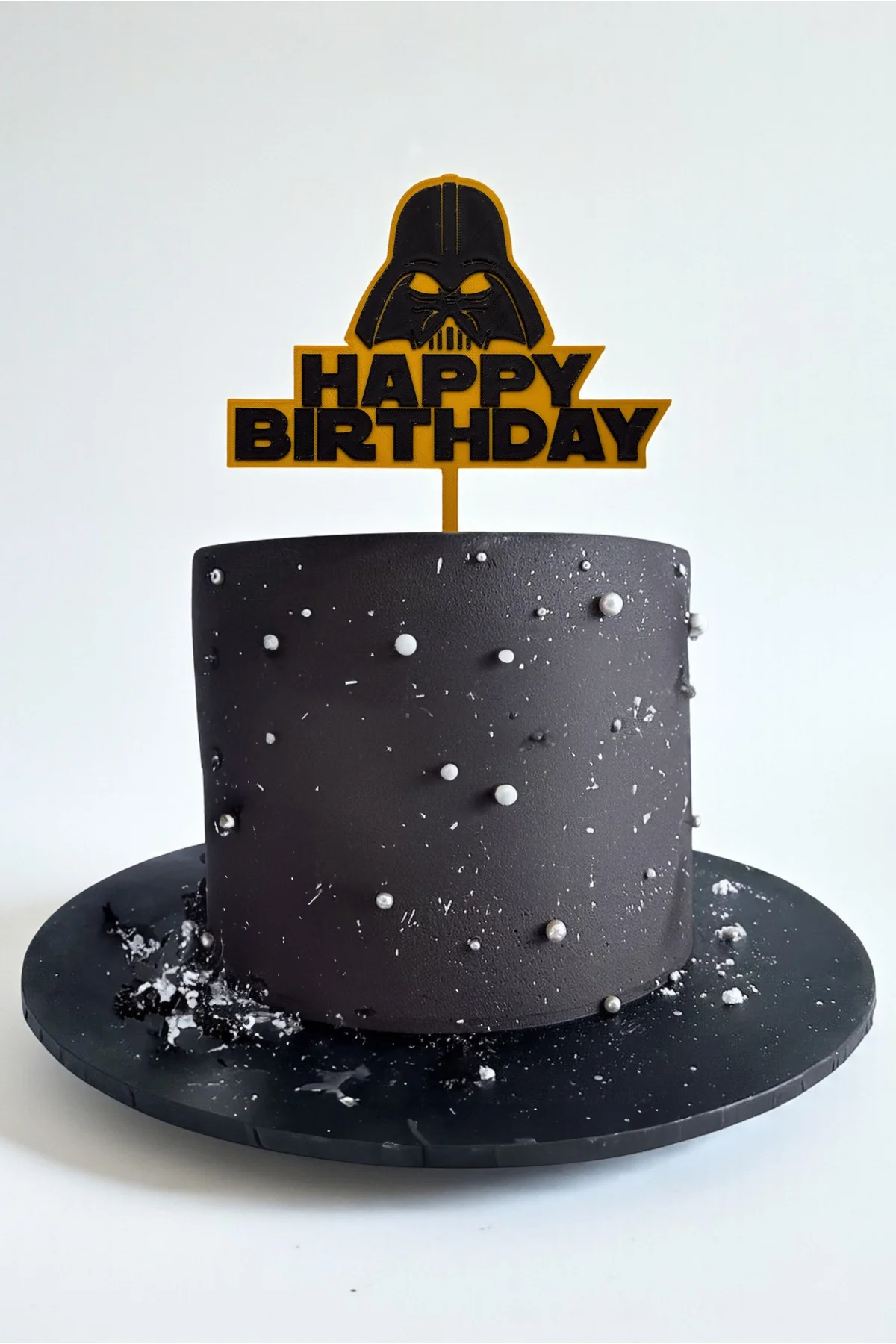 Star Wars Temalı Pasta Üstü Yazısı Happy Birthday (Doğum Günü Pasta Üzeri Süsü)