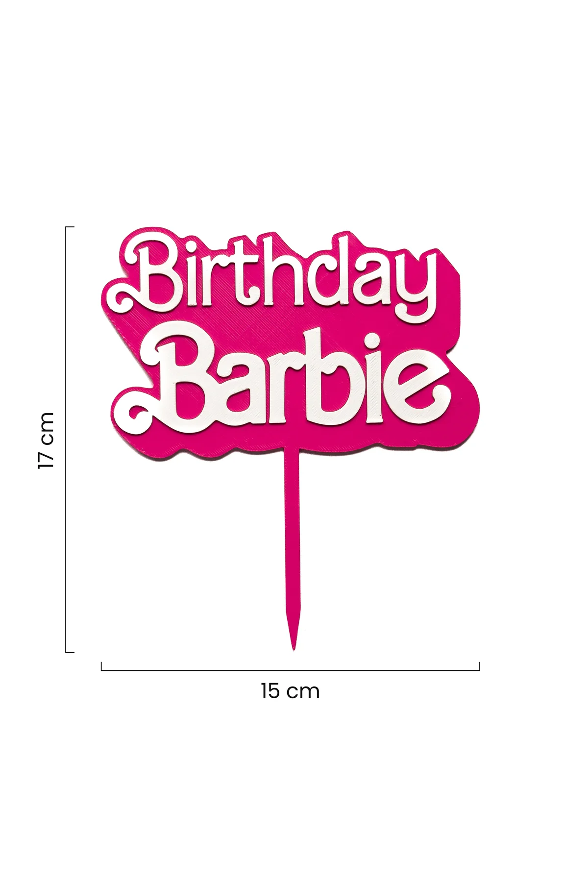 Barbie Temalı Pasta Üstü Yazısı Birthday (Kız Çocuk Doğum Günü Pasta Üzeri Süsü)