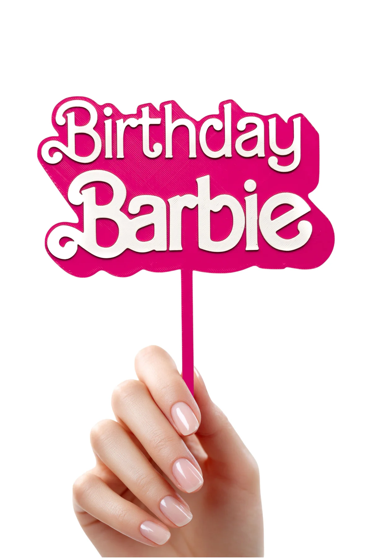 Barbie Temalı Pasta Üstü Yazısı Birthday (Kız Çocuk Doğum Günü Pasta Üzeri Süsü)
