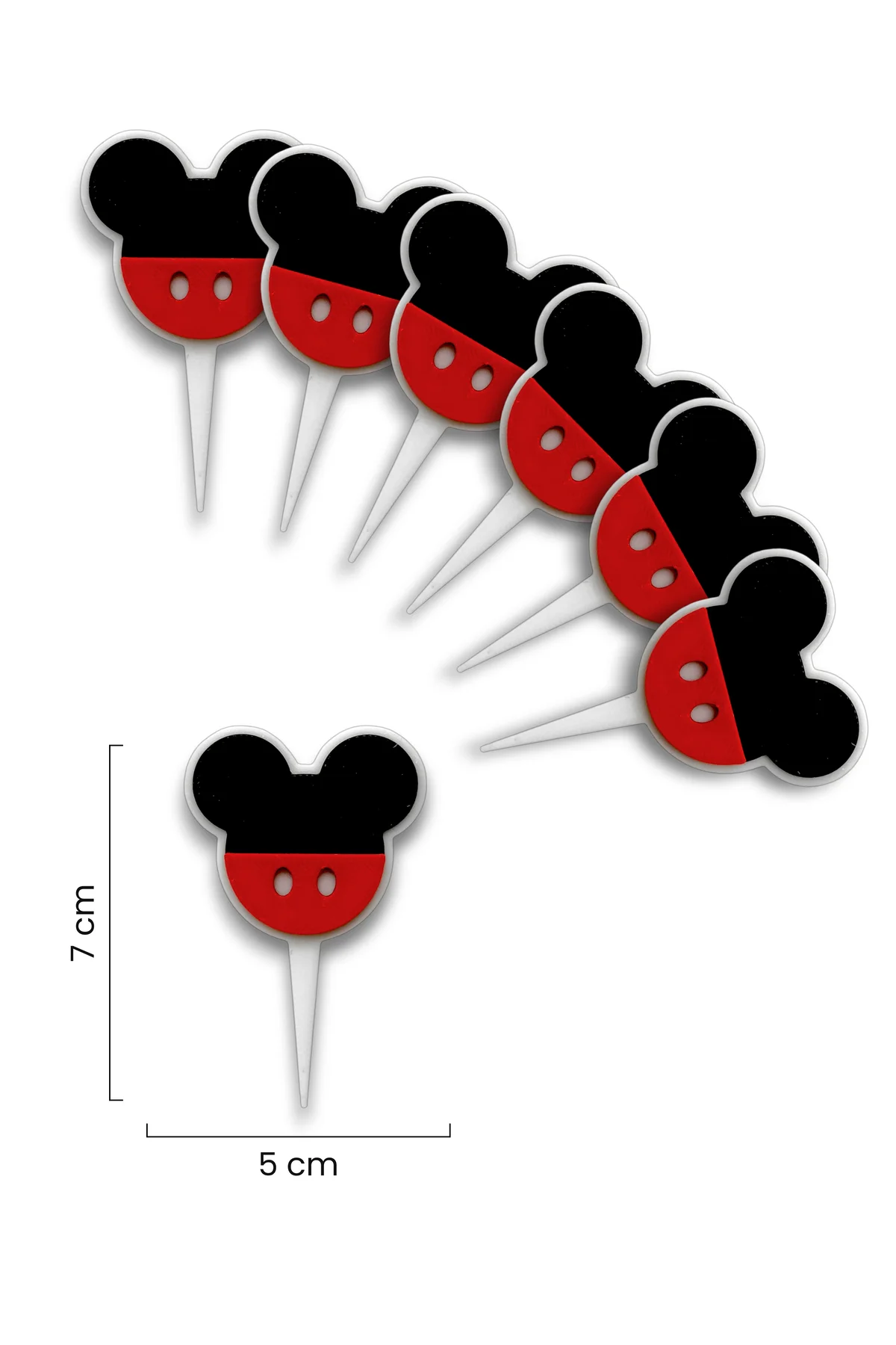 6 Adet Mickey Mouse Temalı Cupcake Süsü (DOĞUM GÜNÜ) - Kaliteli Malzeme
