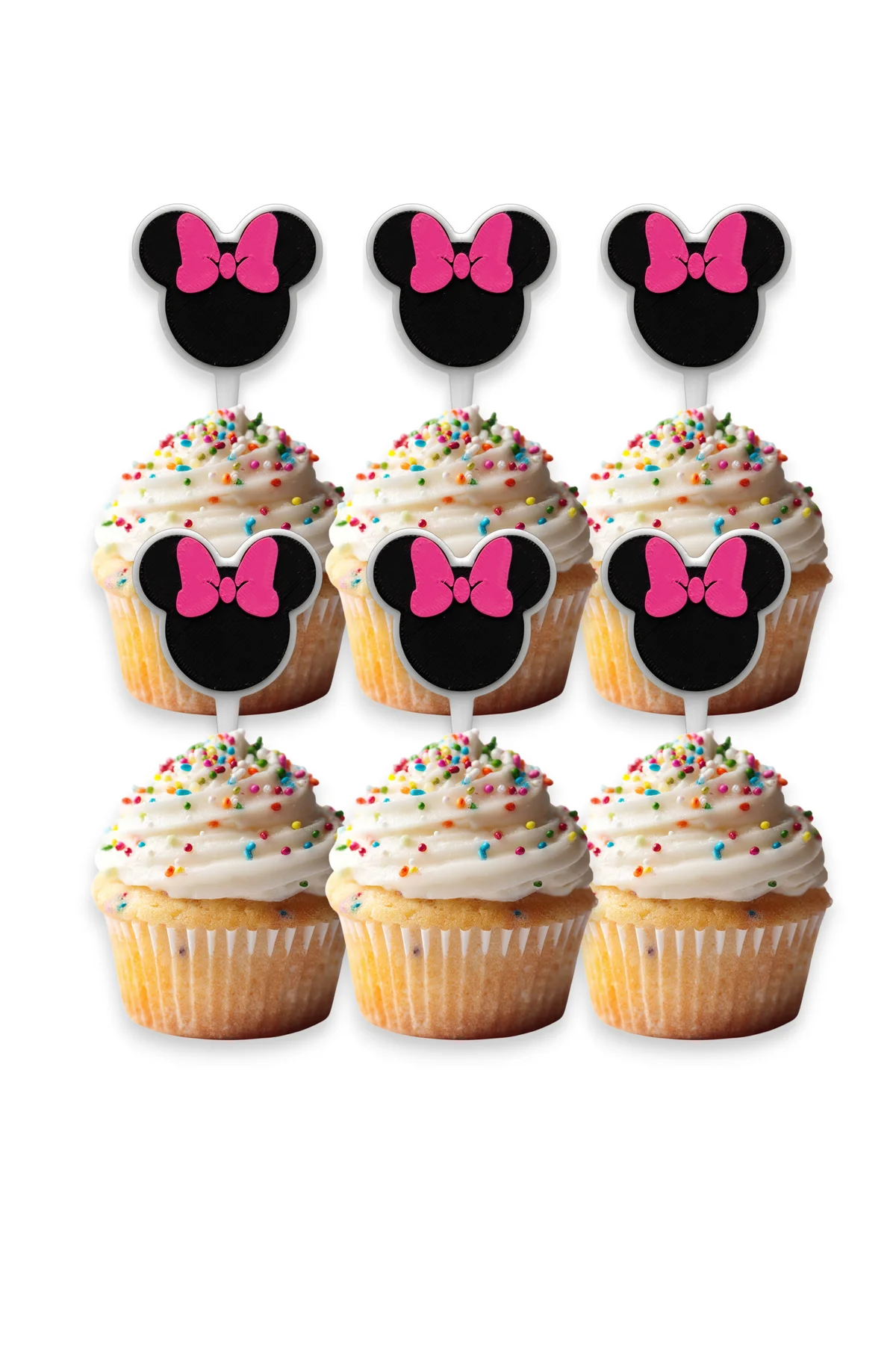 6 Adet Minnie Mouse Cupcake Süsü (DOĞUM GÜNÜ) - Kaliteli Malzeme